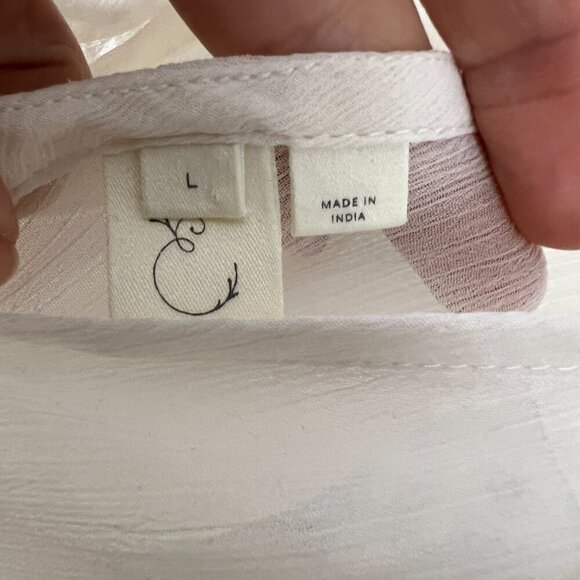 Anthropologie x Eloise Lierre‎ Cream Embroidered White Lace Mini Slip Dress Sz L - Picture 10 of 14